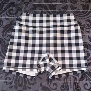 BuffBunny Black and White Checkered Women's Shorts
